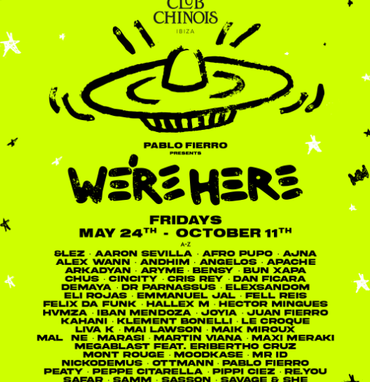 PABLO FIERRO’s ‘WE’RE HERE’ RESIDENCY RETURNS TO CLUB CHINOIS 