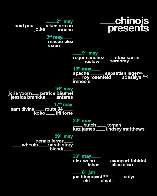 Chinois Ibiza presents 10 Spectacular New Parties, May 2nd – June 6th