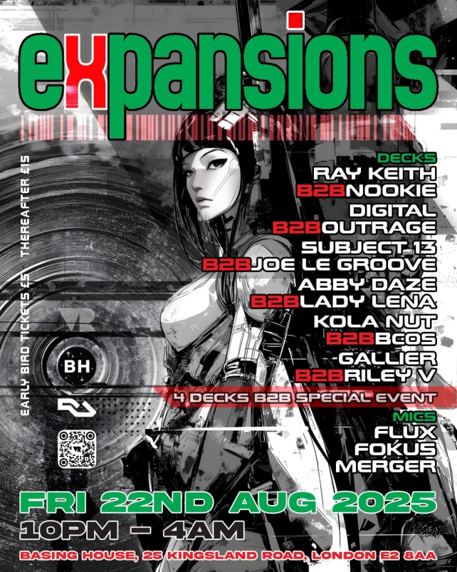 Expansions Returns This Weekend With A 4-deck B2B Takeover Featuring Legends Ray Keith, Nookie (UK), Digital, Outrage, Subject 13 + more