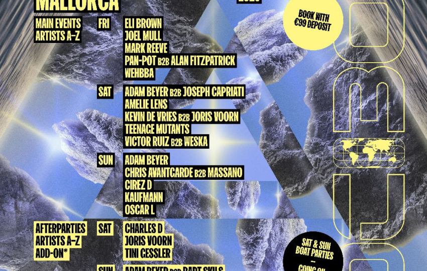 Drumcode Mallorca announces final artist line-up, day splits and after-party programming | 8-10 May