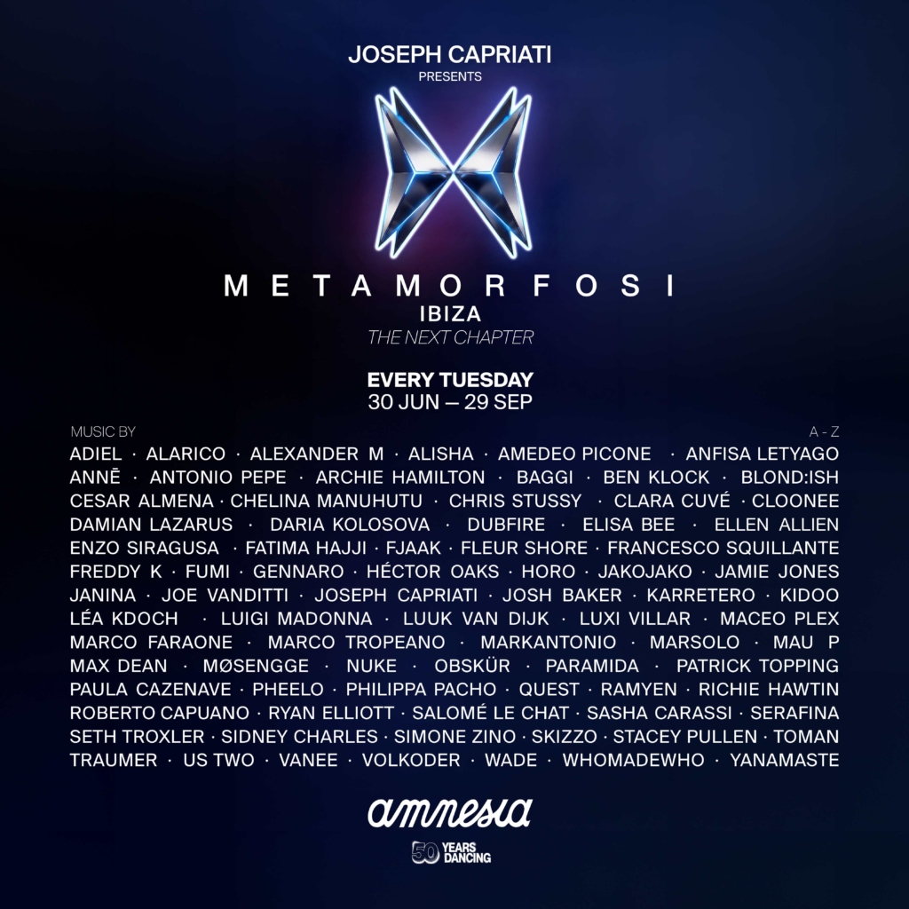 METAMORFOSI returns to Amnesia Ibiza with a key line-up for 2026