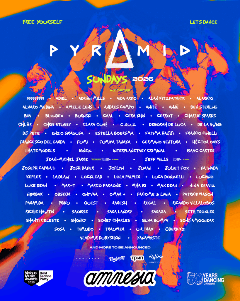 Discover all the artists performing at Pyramid Ibiza