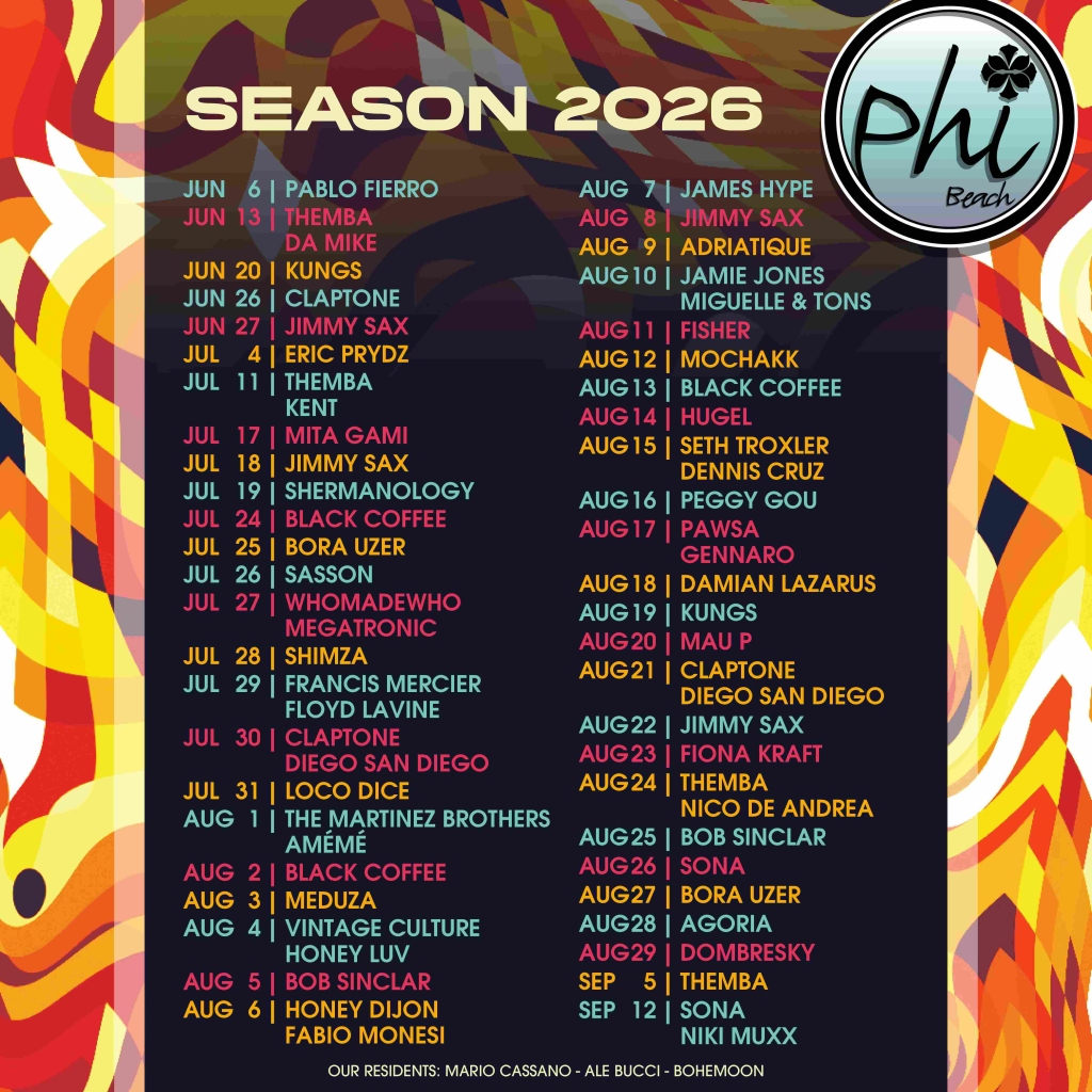Phi Beach Sardinia Completes Its 2026 Summer Lineup