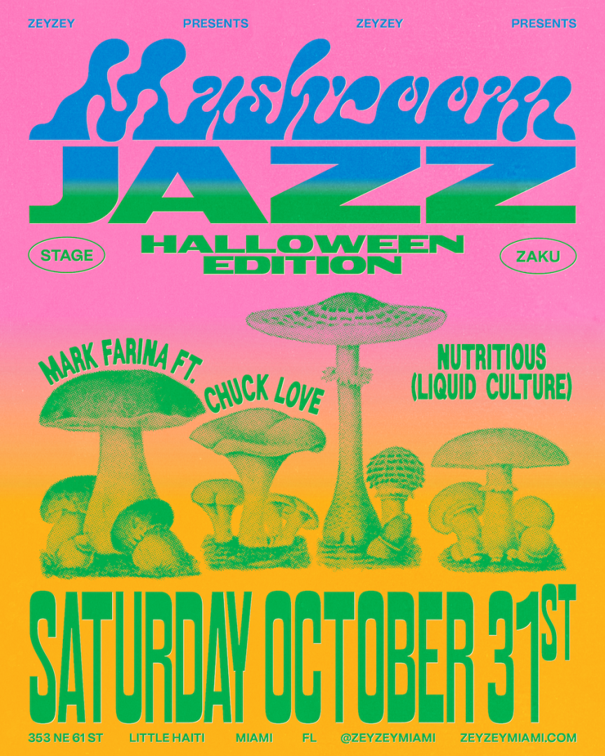 Mark Farina’s Mushroom Jazz Celebrates 35 Years of Music Mastery at ZeyZey Miami Halloween Edition with Mark Farina & Nutritious, October 31st