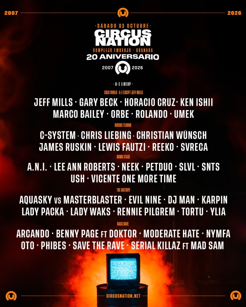 Jeff Mills (on vinyl), Chris Liebing, Rolando and more than 40 artists celebrate 20 years of Circus Nation