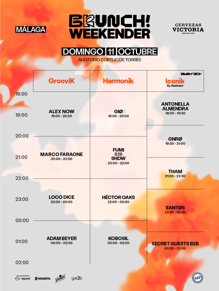 Brunch! Weekender Málaga reveals its timetable for a weekend of electronic music 2 Brunch! Weekender Málaga reveals its timetable for a weekend of electronic music